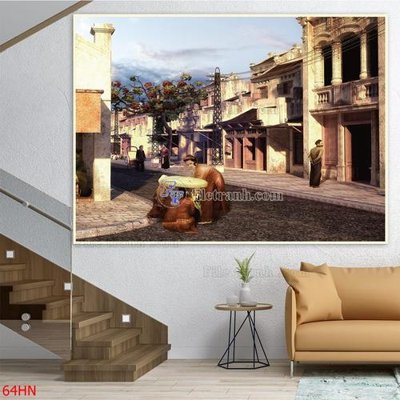 File gốc File tranh hà nội xưa 64HN (in mica) làm quà tặng