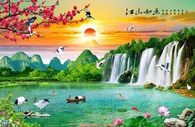 File tranh in trần File tranh phong thủy 8019 (ảnh gốc siêu nét)