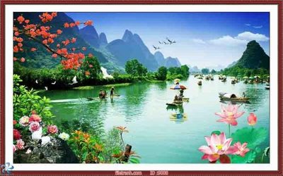 Ảnh gốc File tranh phong thủy 9008 (nét căng) in mica