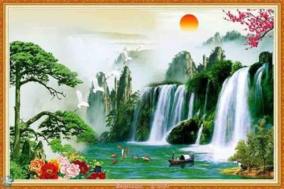 File gốc File tranh phong thủy 9064 (in tráng gương) sang trọng