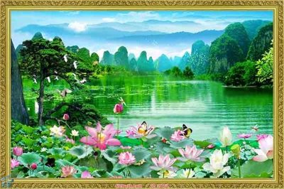 File tranh File tranh phong thủy 9154 (bản gốc) in lụa 3D