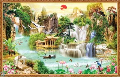 Ảnh gốc File tranh phong thủy 9319 (siêu chi tiết) để in ấn