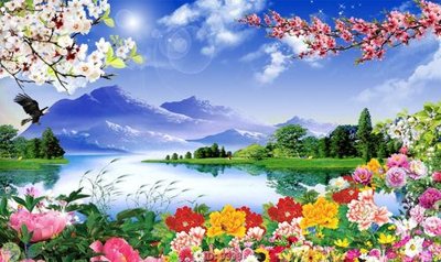 File gốc File tranh phong thủy 9398 (in lụa) tranh phong thủy