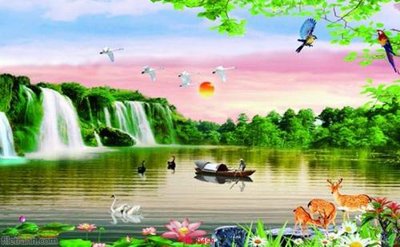 Chi tiết file gốc File tranh phong thủy 9454 (cho in tráng gương)