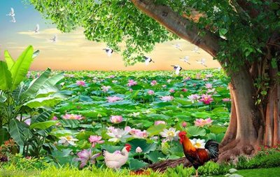 File gốc File tranh phong thủy 9478 (in lụa) hoa văn cổ điển