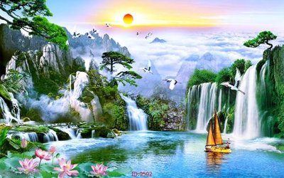 Hình ảnh file gốc in trần nhà File tranh phong thủy 9502