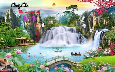 File in trần File tranh phong thủy 9578 (bản gốc) mây trời