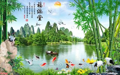 File tranh PSD File tranh phong thủy 9586 chất lượng cao