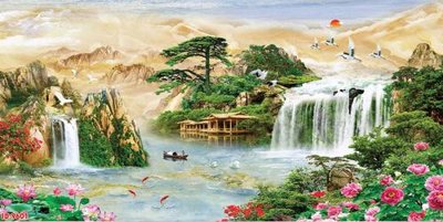 File tranh gốc PSD File tranh phong thủy 9601 còn nguyên layer