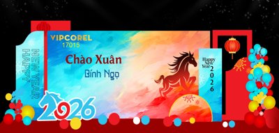 File tranh gốc Backdrop Happy New Year 2026 file corel #22 (bản đẹp) độc quyền