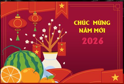 Tải file Backdrop Happy New Year 2026 file corel #3 (gốc) làm tranh treo tường