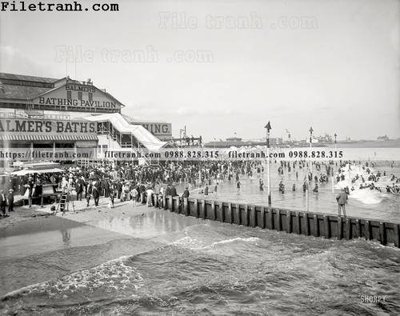 File tranh Balmer's Baths_ 1908 (file gốc) chuẩn màu in
