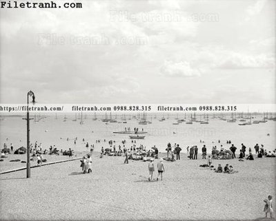 Ảnh gốc Beantown Bathers_ 1906 (độ nét cao) in tráng gương