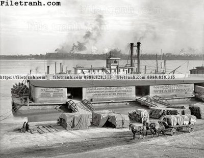 Download file gốc Boats Leave Daily_ 1905 (in lụa) cao cấp