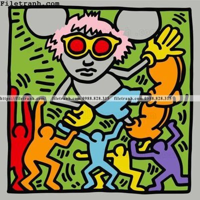 File gốc Buc Tranh Truu Tuong Nghe Thuat Pop 108 (in lụa) hoa văn cổ điển