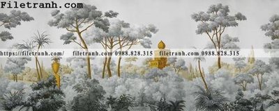 Ảnh gốc Buc tuong nen hong hac rung nhiet doi Bac Au 128 (nét căng) in mica