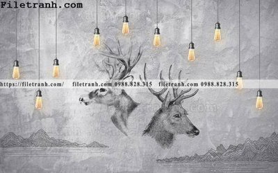 File gốc Buc tuong nen hong hac rung nhiet doi Bac Au 184 (in lụa) tranh mã đáo