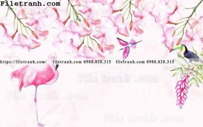 File gốc Buc tuong nen hong hac rung nhiet doi Bac Au 208 (trang trí) cho phòng khách