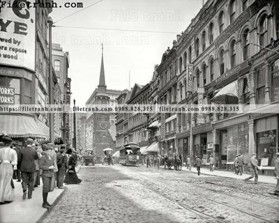 File tranh gốc Bustling Beantown_ 1906 (bản quyền) độc đáo