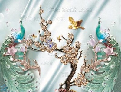 Download file File gốc tranh chim công CC122 (chất lượng in ấn)