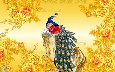 File tranh File gốc tranh chim công CC140 (gốc) chủ đề động vật