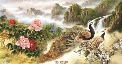 File tranh gốc PSD File gốc tranh chim công CC157 còn nguyên layer