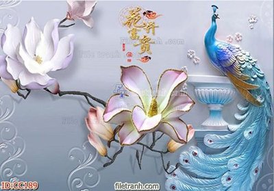 File gốc File gốc tranh chim công CC189 (trang trí) phòng ngủ