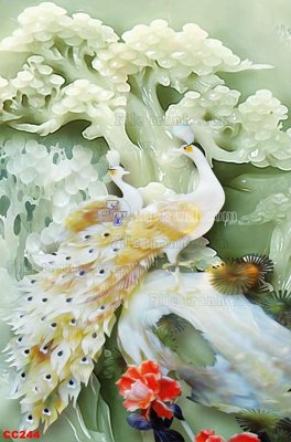 Ảnh gốc File gốc tranh chim công CC244 (độ nét cao) in mica