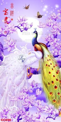 Chi tiết file ảnh File gốc tranh chim công CC256 sắc nét