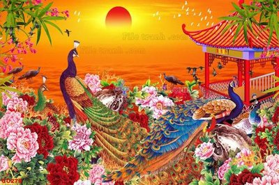 Chi tiết file gốc File gốc tranh chim công CC279 (cho in tráng gương)