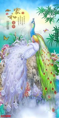 Tải file File gốc tranh chim công CC292 (gốc) in nhanh