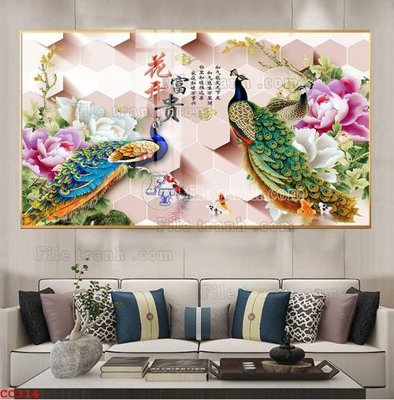 Tệp tin gốc File gốc tranh chim công CC314 (chất lượng cao) File gốc tranh chim công CC314