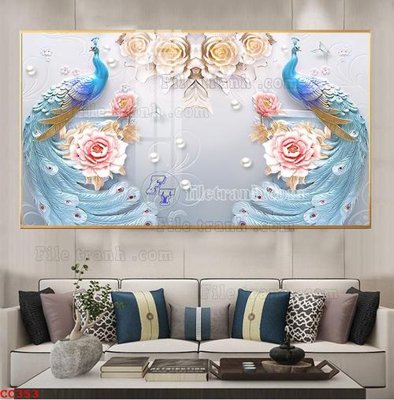 Tệp tin gốc File gốc tranh chim công CC353 (chất lượng) File gốc tranh chim công CC353