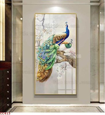 File tranh gốc File gốc tranh chim công CC413 (bản quyền) Filetranh.com