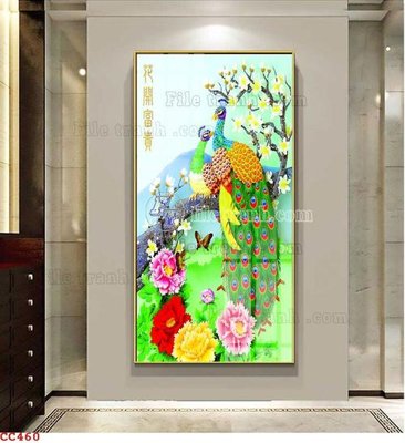 Tải file gốc File gốc tranh chim công CC460 (in khổ lớn) không vỡ