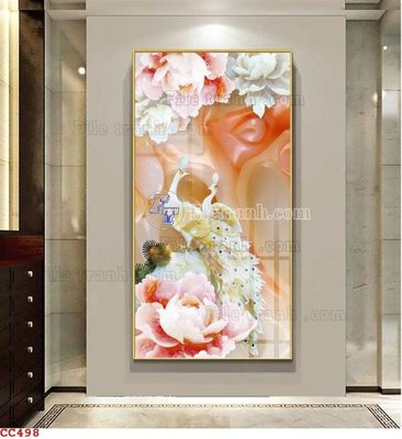 File PSD File gốc tranh chim công CC498 (nguyên bản) cho thiết kế