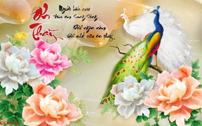 File tranh File gốc tranh chim công CC6006 (gốc) in trên kính