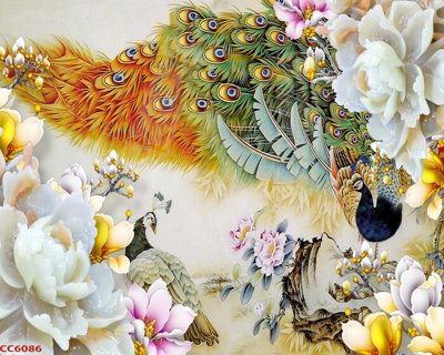 File gốc File gốc tranh chim công CC6086 (cho in 3D) độc đáo
