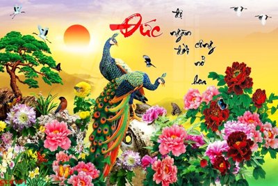 Tải file File gốc tranh chim công CC6101 (ảnh gốc) in tranh kính