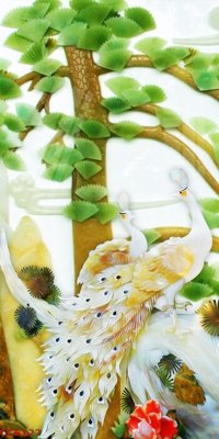 Tải file File gốc tranh chim công CC6127 (ảnh gốc) in gạch men