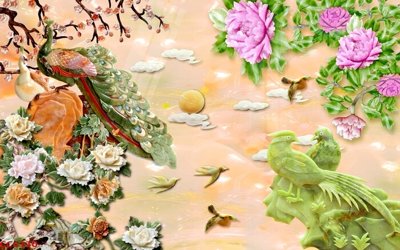 Cung cấp file tranh gốc File gốc tranh chim công CC6130 độc quyền