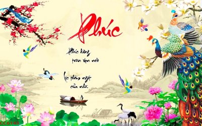 File ảnh File gốc tranh chim công CC6143 (gốc) trang trí khách sạn