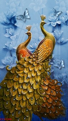 Tải file File gốc tranh chim công CC6190 (ảnh gốc) in gạch men