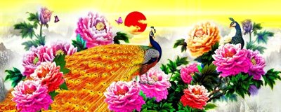 File gốc File gốc tranh chim công CC6191 (trang trí) phòng ngủ