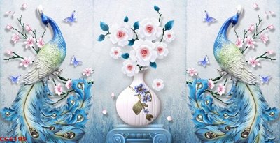 File tranh File gốc tranh chim công CC6195 (file gốc) chủ đề phong thủy