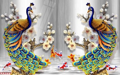 Tải file tranh gốc File gốc tranh chim công CC6227 chất lượng cao