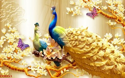 File gốc File gốc tranh chim công CC6251 (phong cách) cổ điển