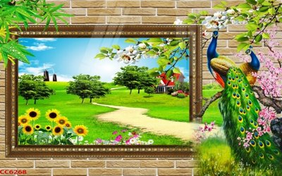 Tải file File gốc tranh chim công CC6268 (gốc) chủ đề tôn giáo