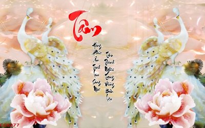 File gốc File gốc tranh chim công CC6277 (in tráng gương) nghệ thuật