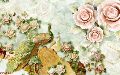 File tranh File gốc tranh chim công CC6278 (ảnh gốc) chi tiết rõ ràng